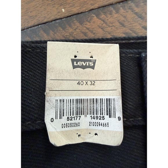 Levi's 505 Jeans Mens 40x32 Black Regular Fit Straight Leg Denim Zip Fly Cotton - Picture 7 of 12